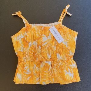 Janie and Jack Yellow Floral Summer  Blouse Size 6  NWT